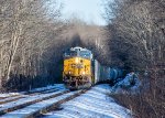 Q425 roars through the woods west of Huntington 